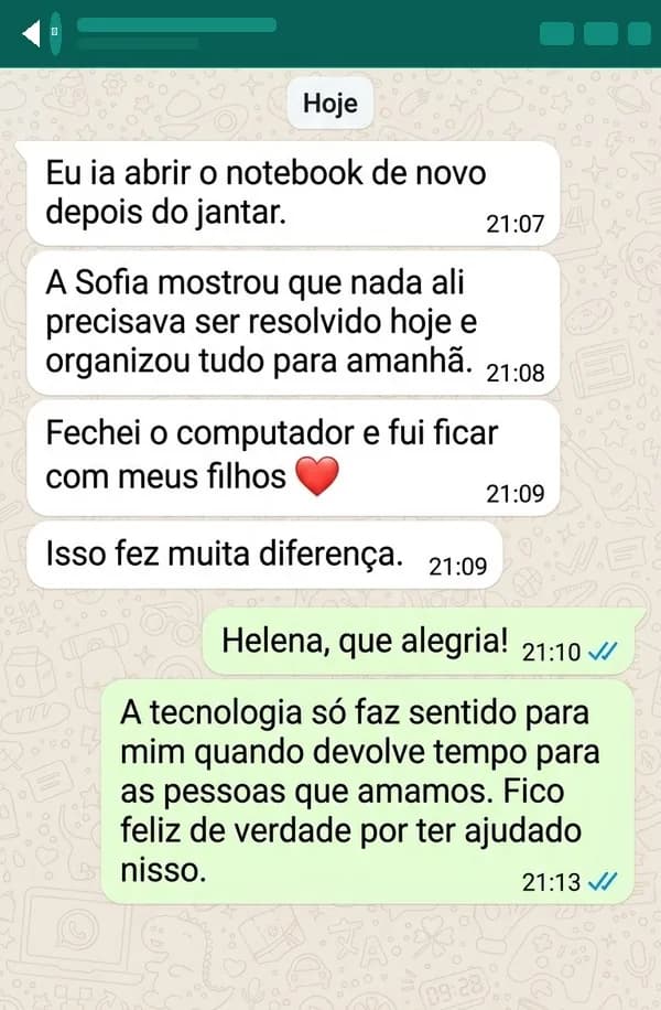 Depoimento de Helena, Consultoria de Vida