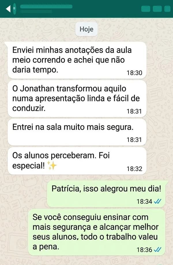 Depoimento de Patrícia, Professora