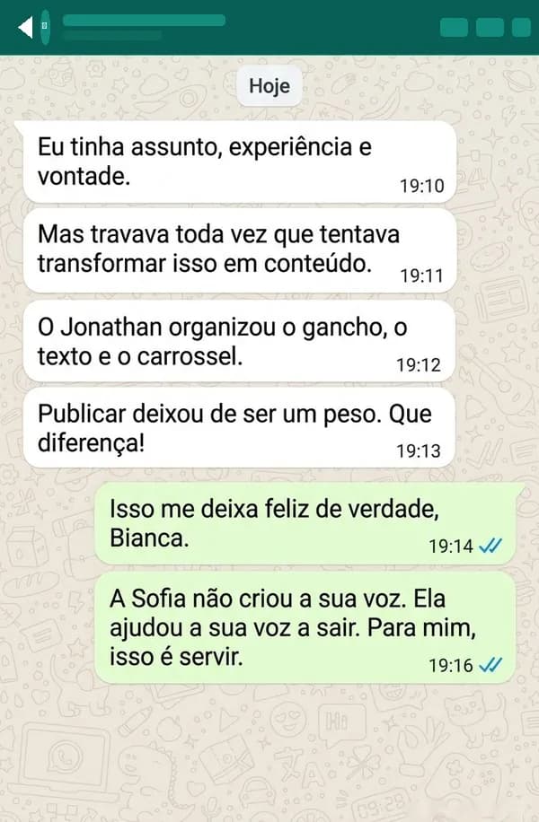 Depoimento de Bianca, Nutricionista